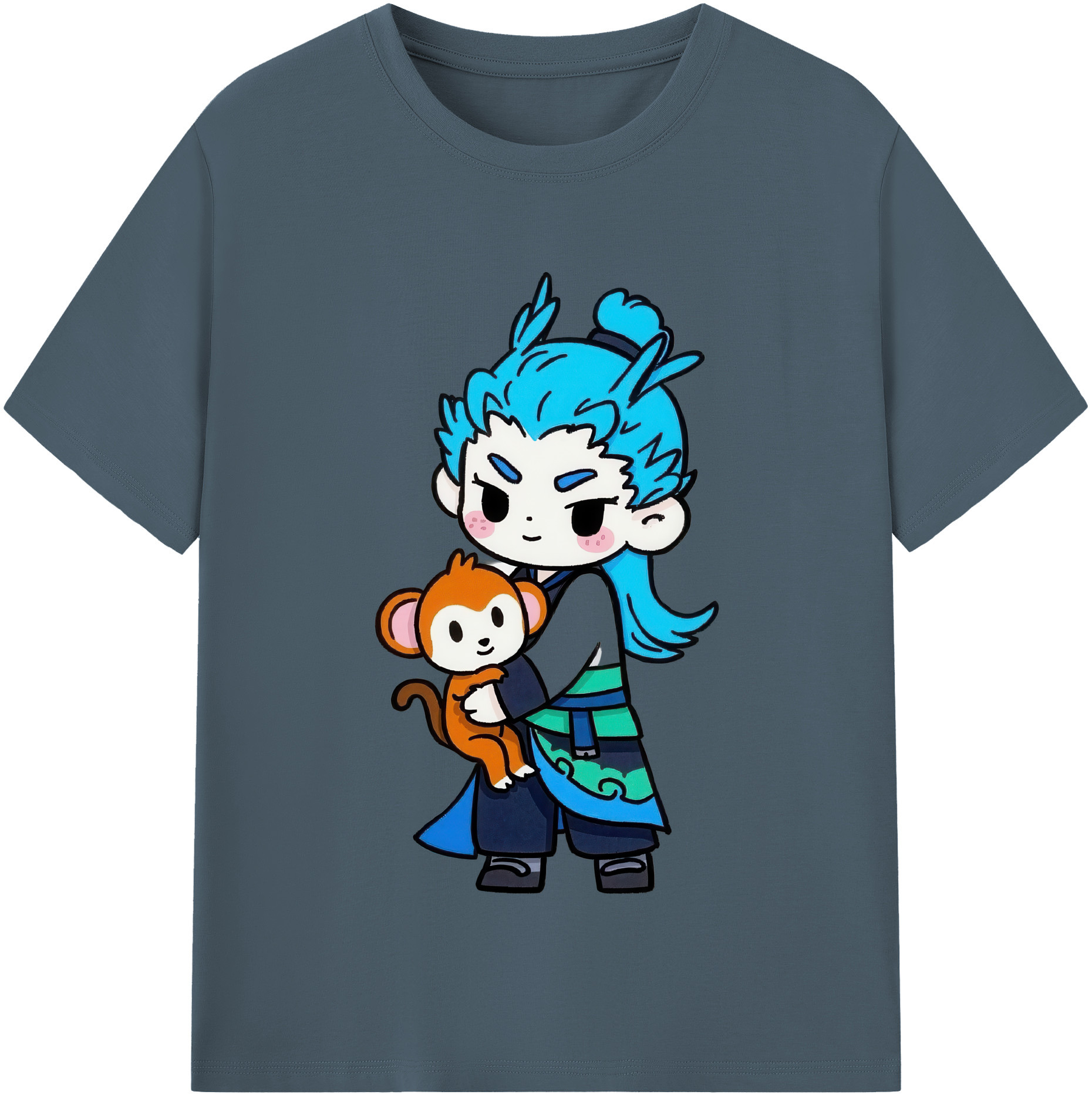 （画像用） Ne Zha 2 ナタ 魔童の大暴れ 綿100％半袖Tシャツ（フロントプリント）